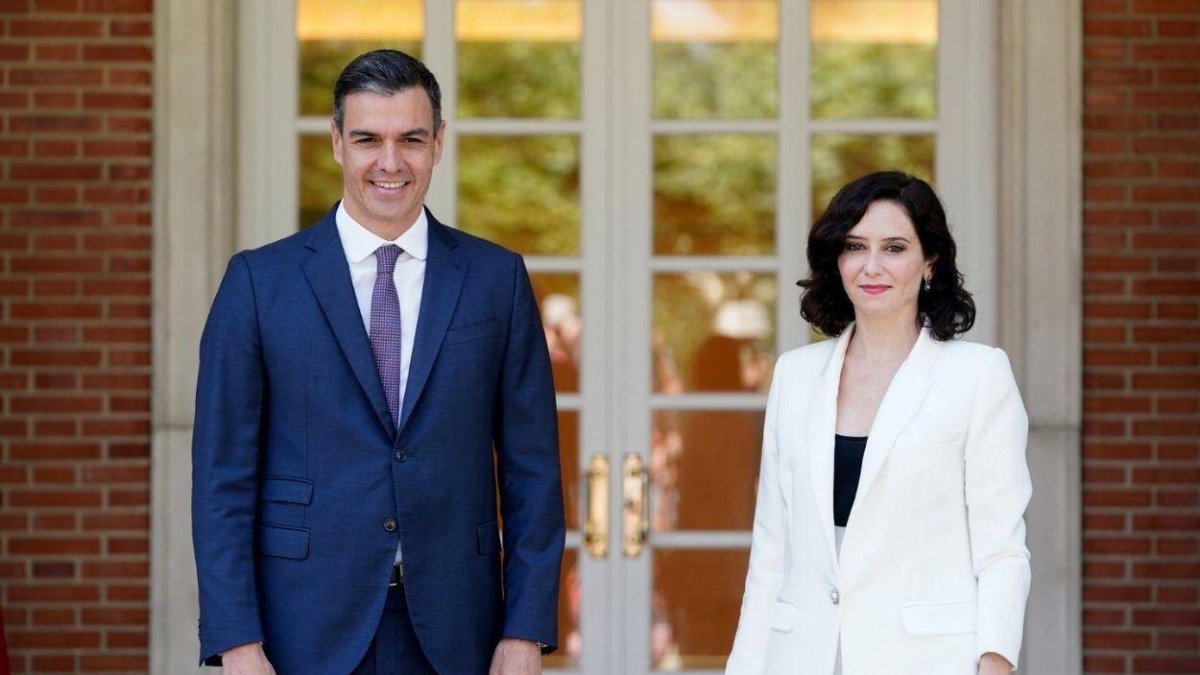 Pedro Sánchez e Isabel Díaz Ayuso en Moncloa.