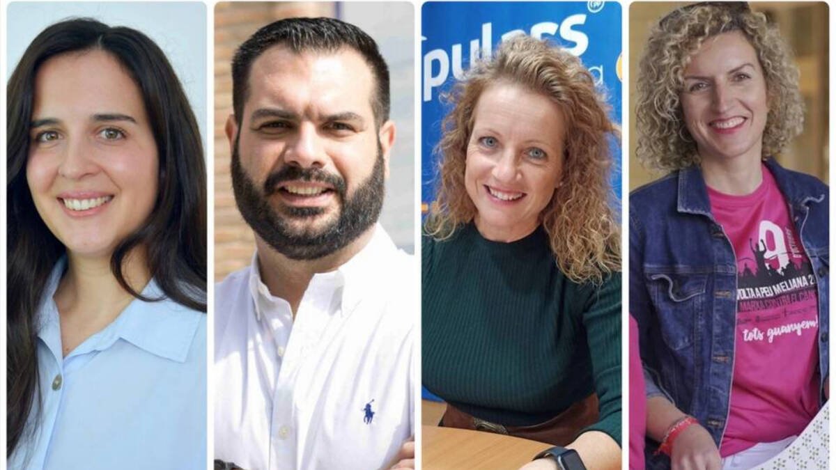 Sara Palma (Paterna), Modesto Martínez (Alboraya), Paqui Bartual (Xirivella) y Trini Montañana (Meliana)