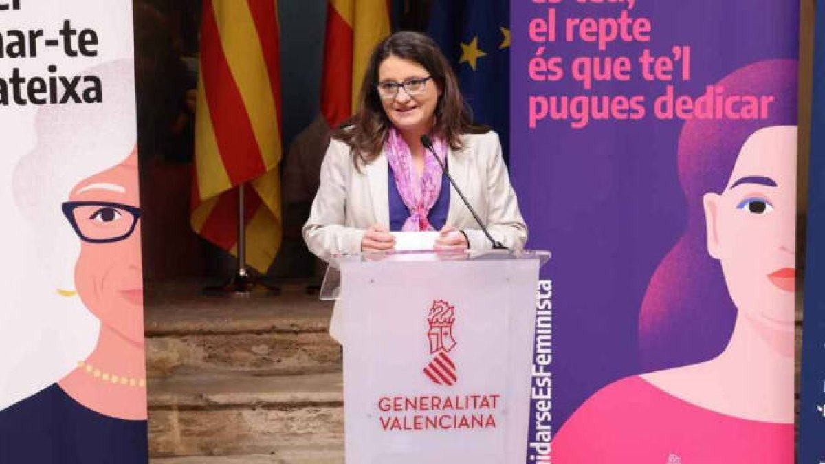 Oltra esta semana presetando su campaña del Día de la Mujer