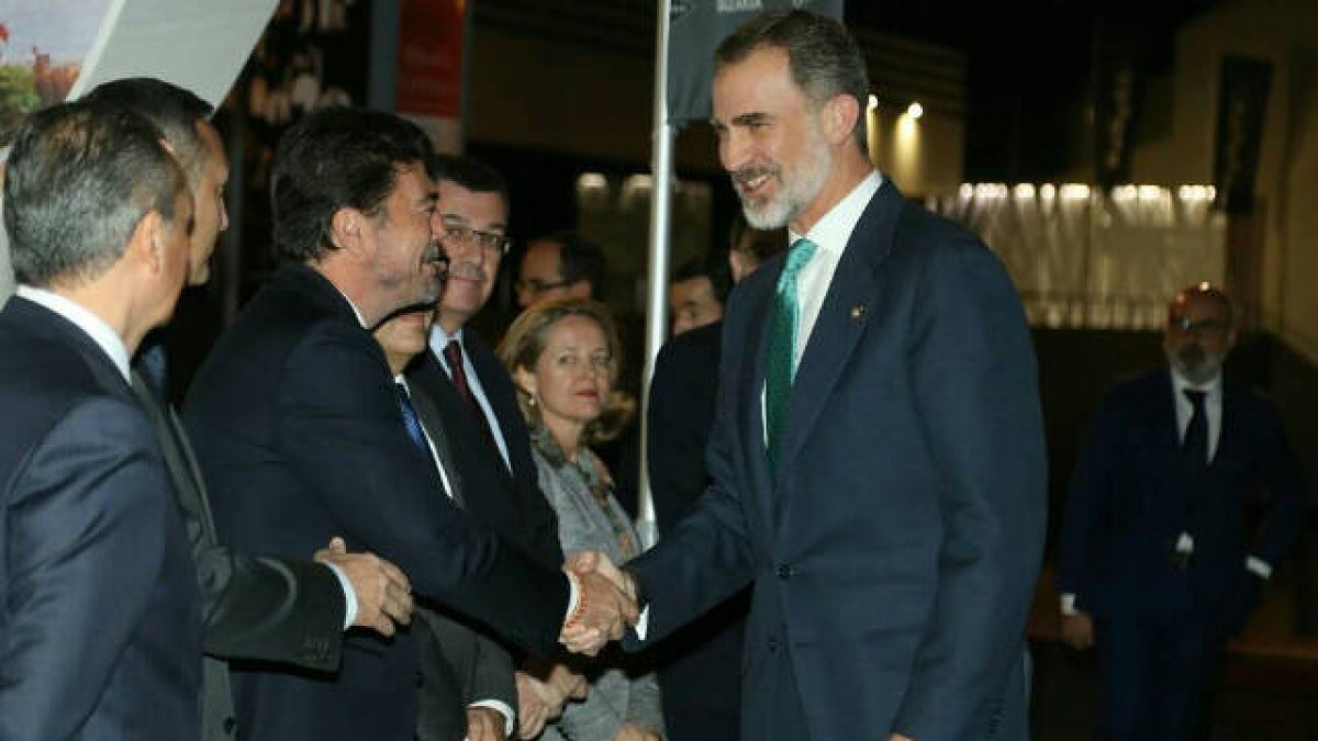 Imagen de la última visita a Alicante de Su Majestad el Rey Felipe VI, en 2019, con motivo del 40º aniversario de CEV