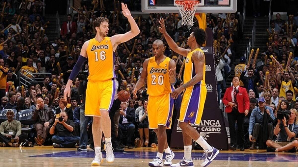 Imagen de archivo de un partido de Gasol con los Lakers.