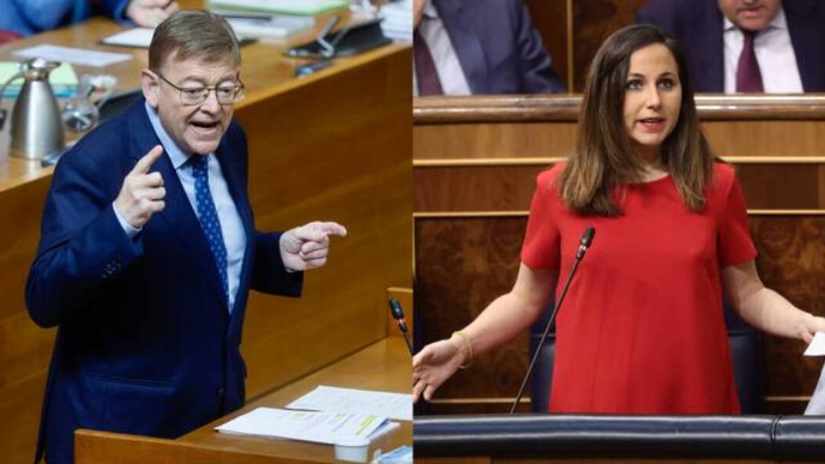 El presidente de la Generalitat, Ximo Puig, y la ministra de Derechos Sociales, Ione Belarra.