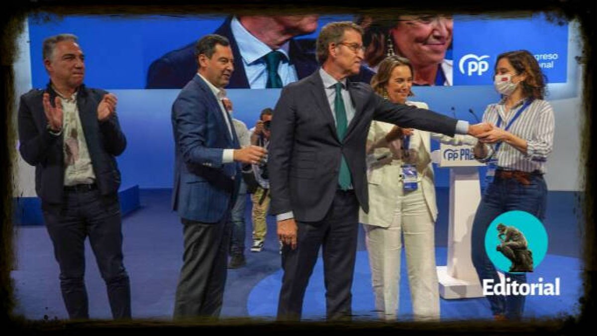 Feijóo, con Ayuso, Moreno, Gamarra y Bendodo