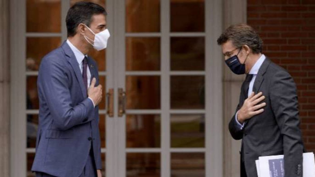 Pedro Sánchez y Alberto Núñez Feijóo, en su última reunión en La Moncloa.