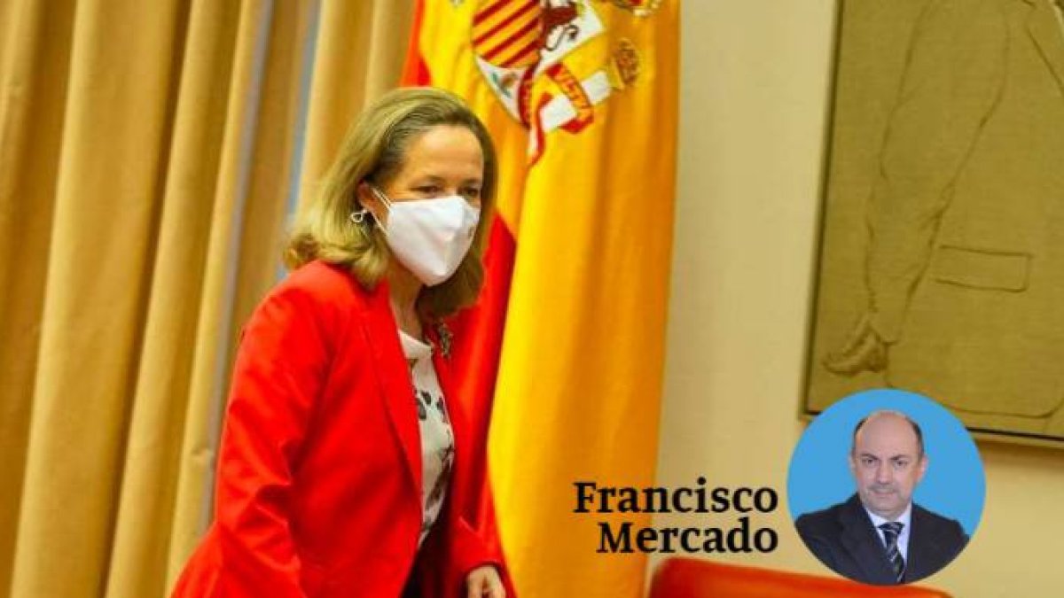 Nadia Calviño, este jueves en el Congreso.
