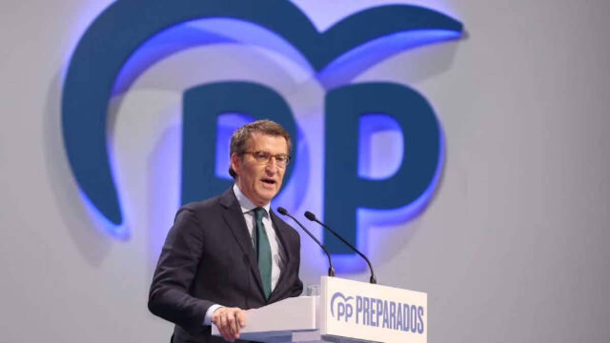 Alberto Nuñez Feijóo durante el congreso del PP celebrado la semana pasada en Sevilla que le eligió presidente del partido.