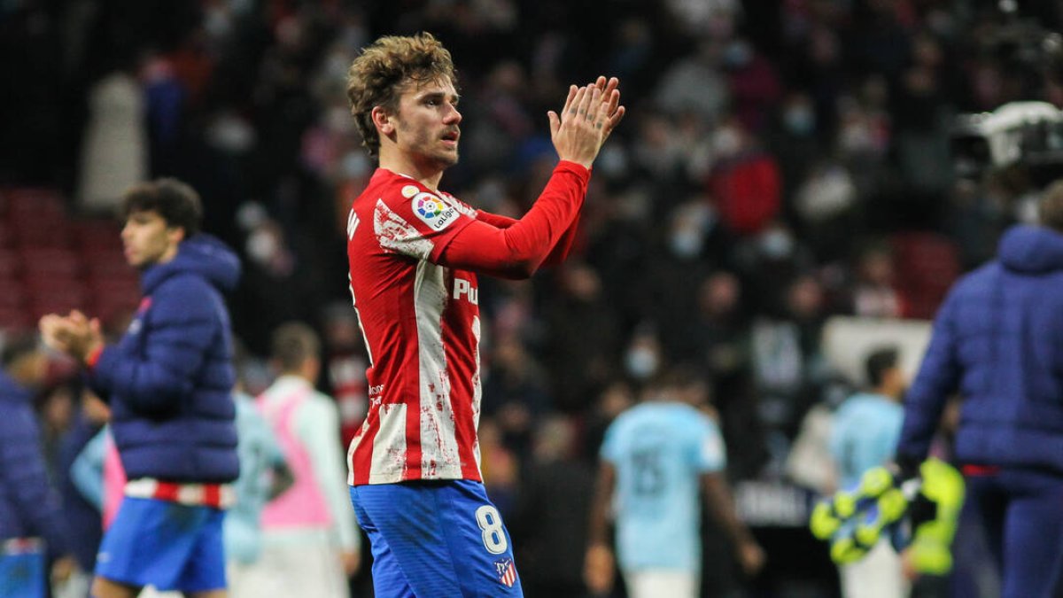 Griezmann celebra la victoria del pasado sábado ante el Celta.