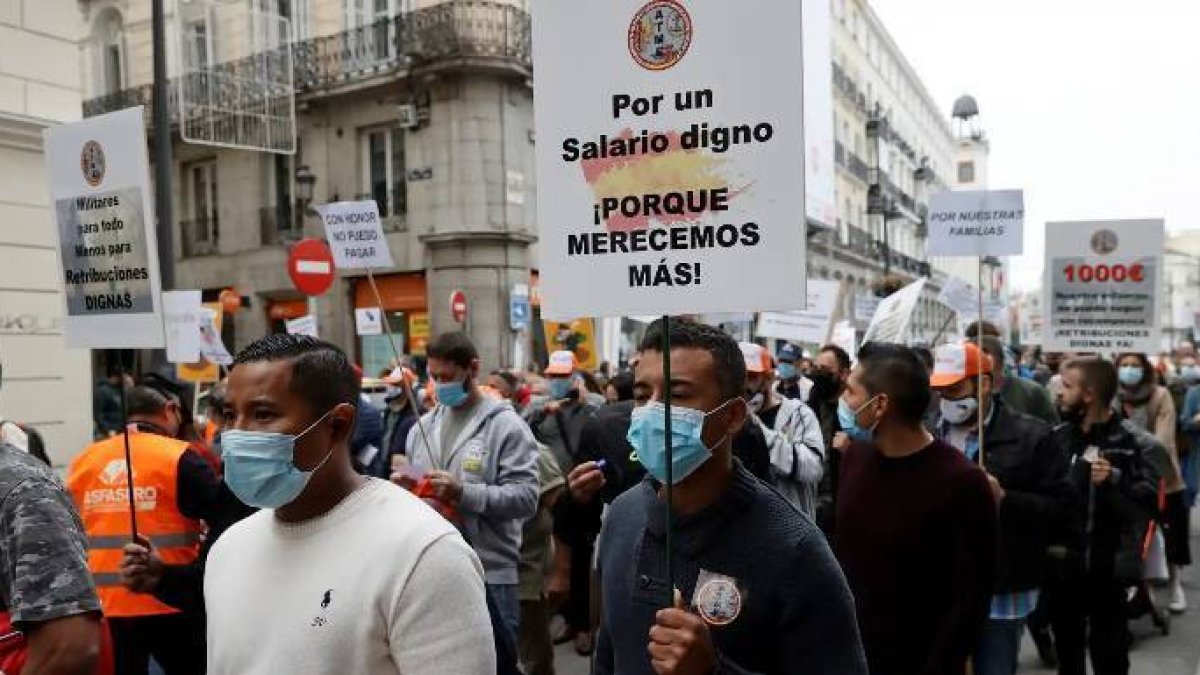 Militares en su última protesta por sus precarios sueldos el pasado 16 de octubre.