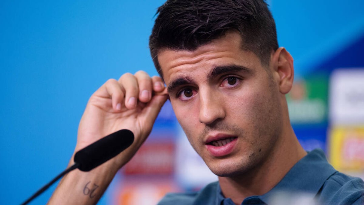 Morata durante una rueda de prensa.