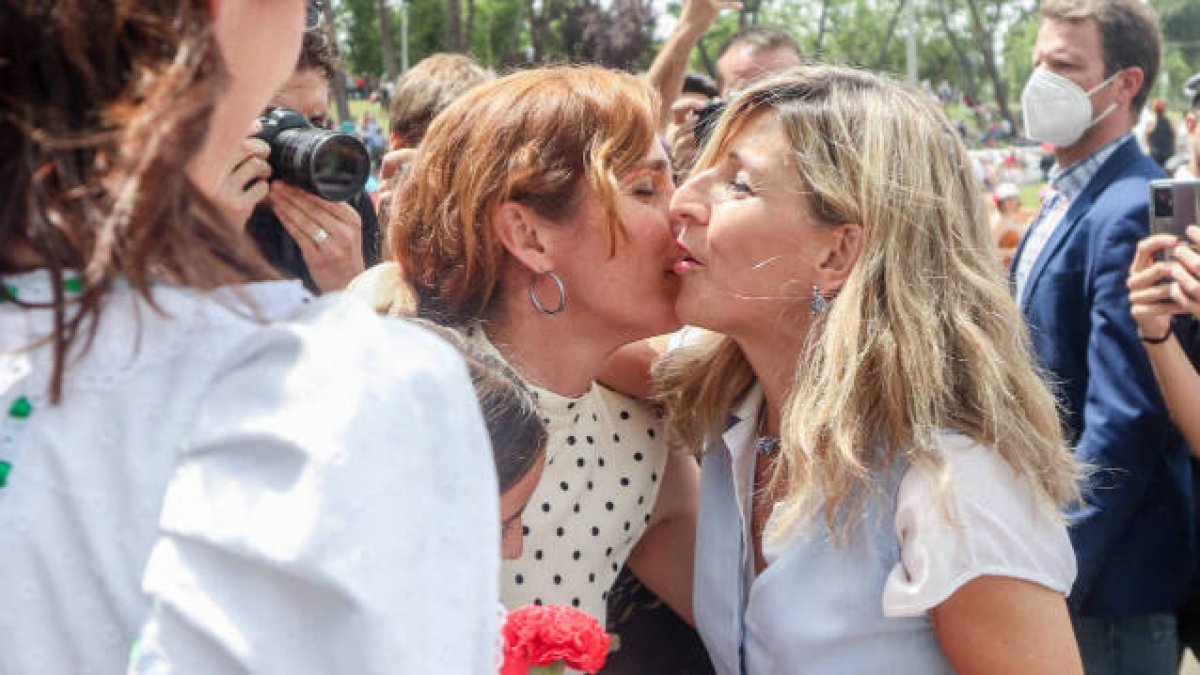 Yolanda Díaz en San Isidro, acto del que fue desde Galicia en Falcon