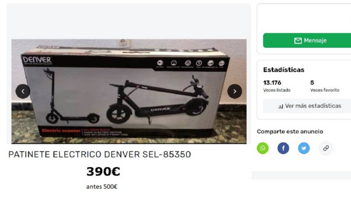 Los ‘bonos movilidad’ disparan el negocio de la reventa de patinetes en internet