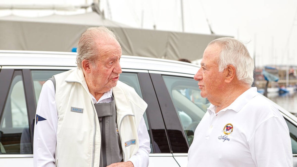 Don Juan Carlos, en su última visita a España, en Sanxenxo.