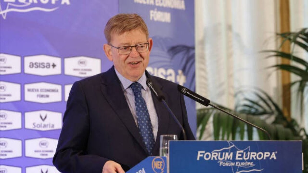 Ximo Puig en su conferencia del Fórum Europa celebrada en Madrid