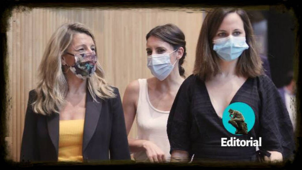 Yolanda Díaz, Irene Montero e Ione Belarra
