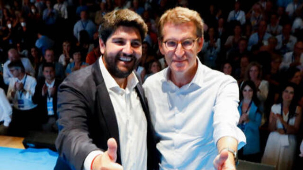 Feijóo y López Miras en el congreso del PP de Murcia