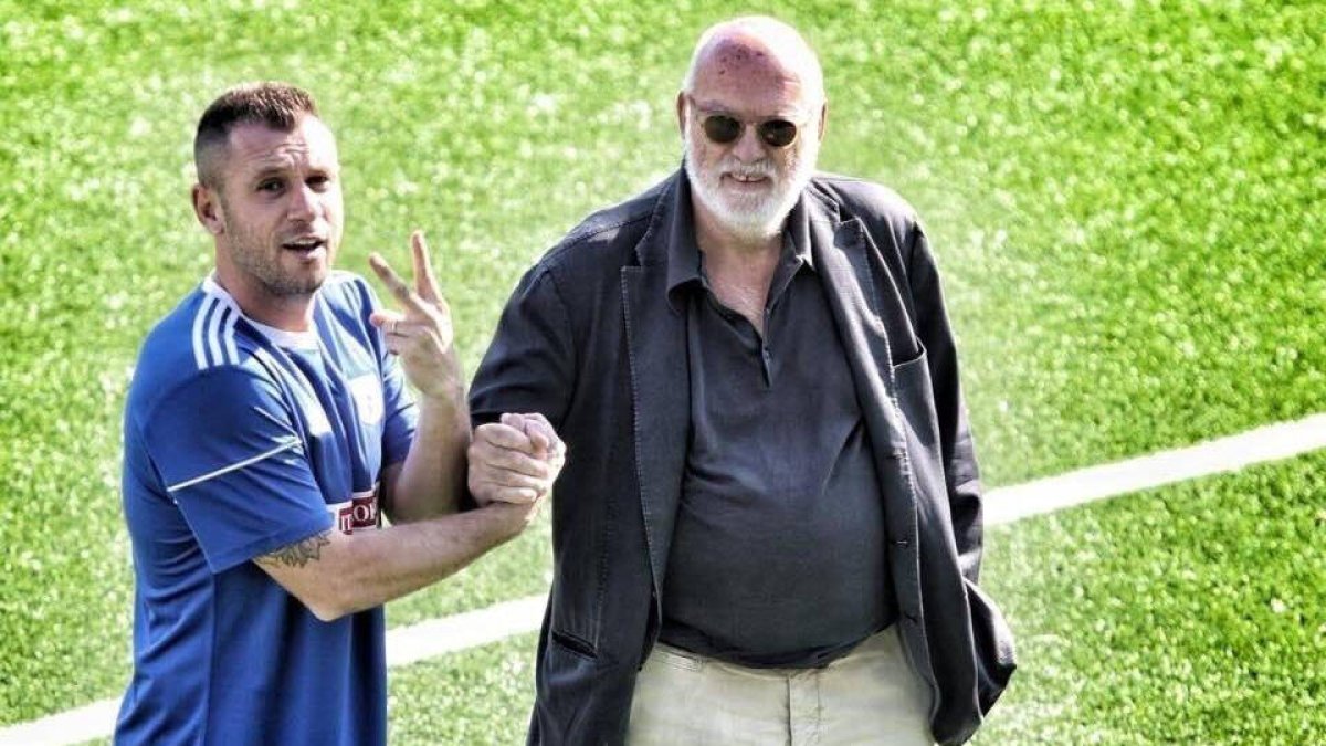Antonio Cassano, durante su presentación con el Virtus Entella