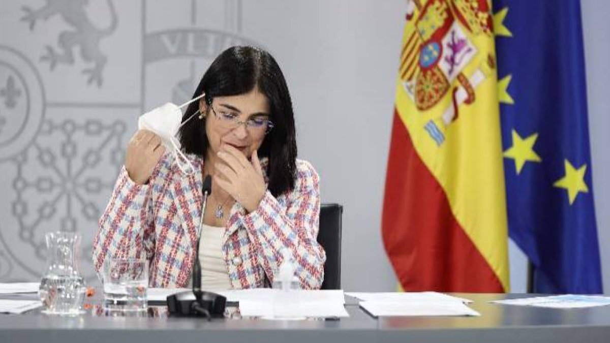 La ministra Carolina Darias, este martes tras el Consejo de Ministros.