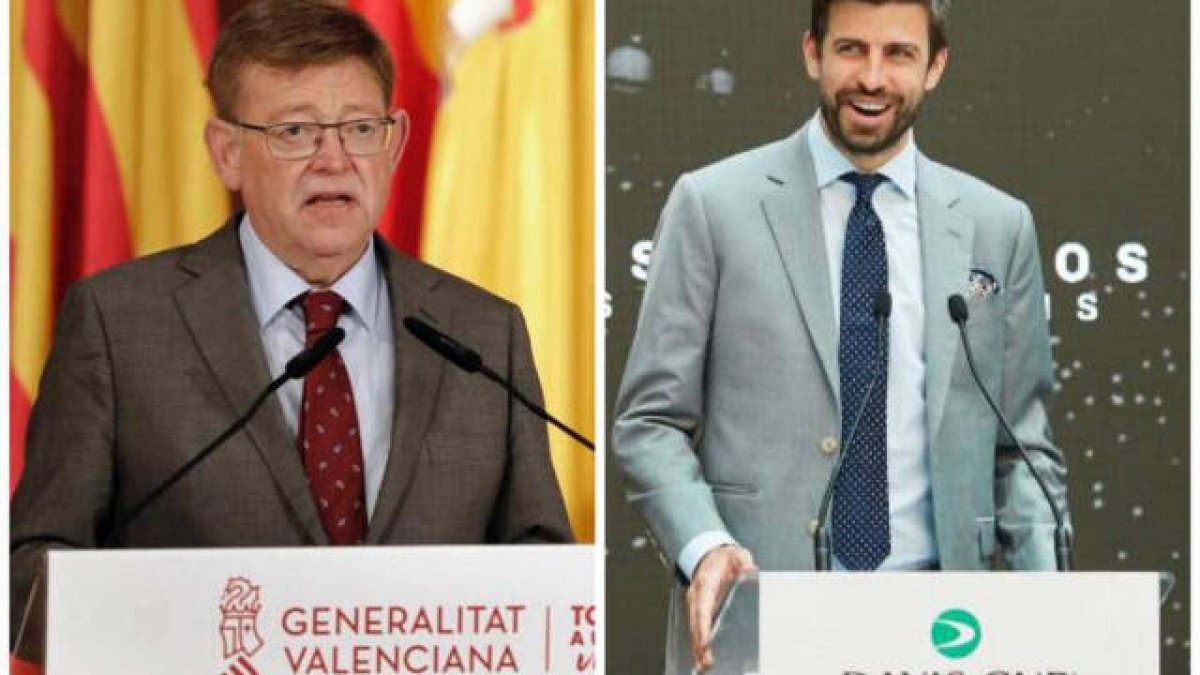 Ximo Puig y Gerard Piqué
