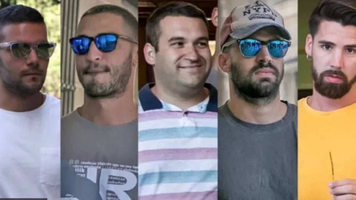 Los cinco condenados de La Manada por la violación grupal de una joven en los Sanfermines de 2016.