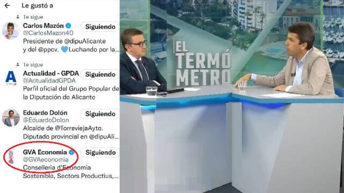 Carlos Mazón es entrevistado este jueves en TV Vega Baja