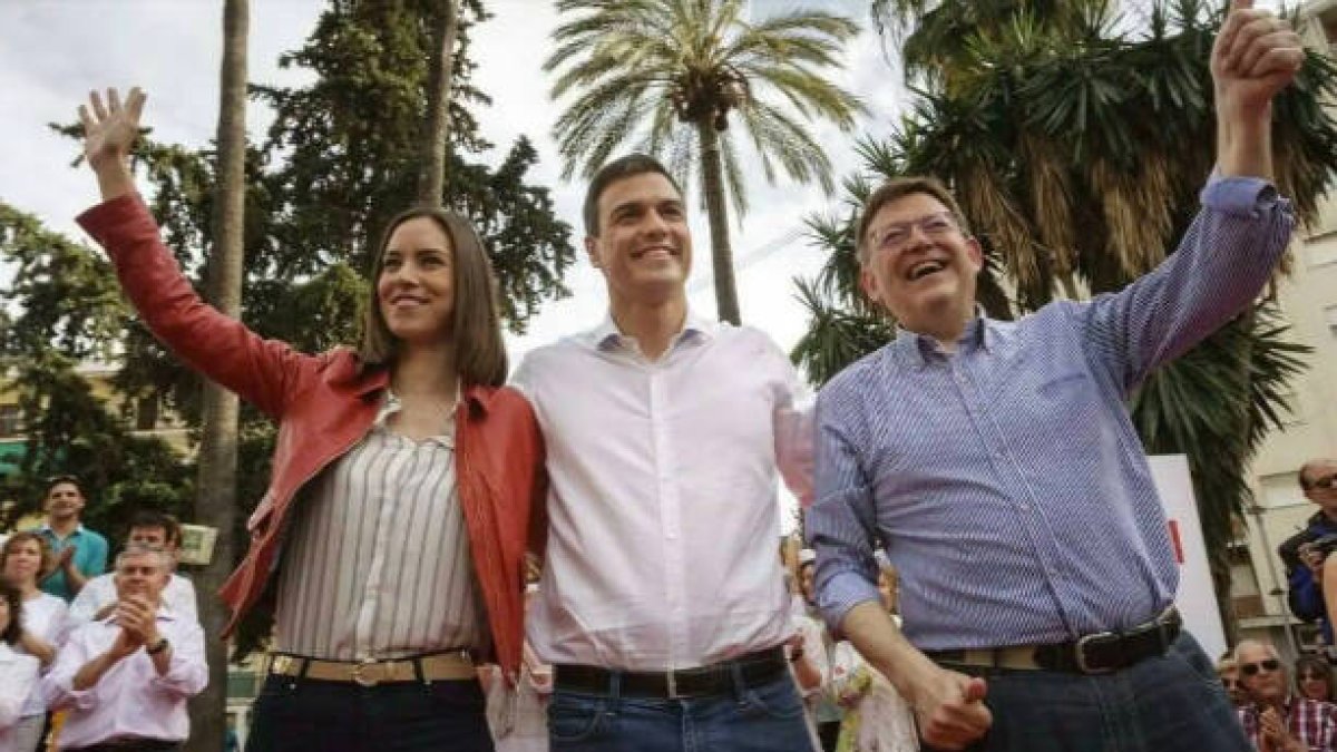 Diana Morant, Pedro Sánchez y Ximo Puig