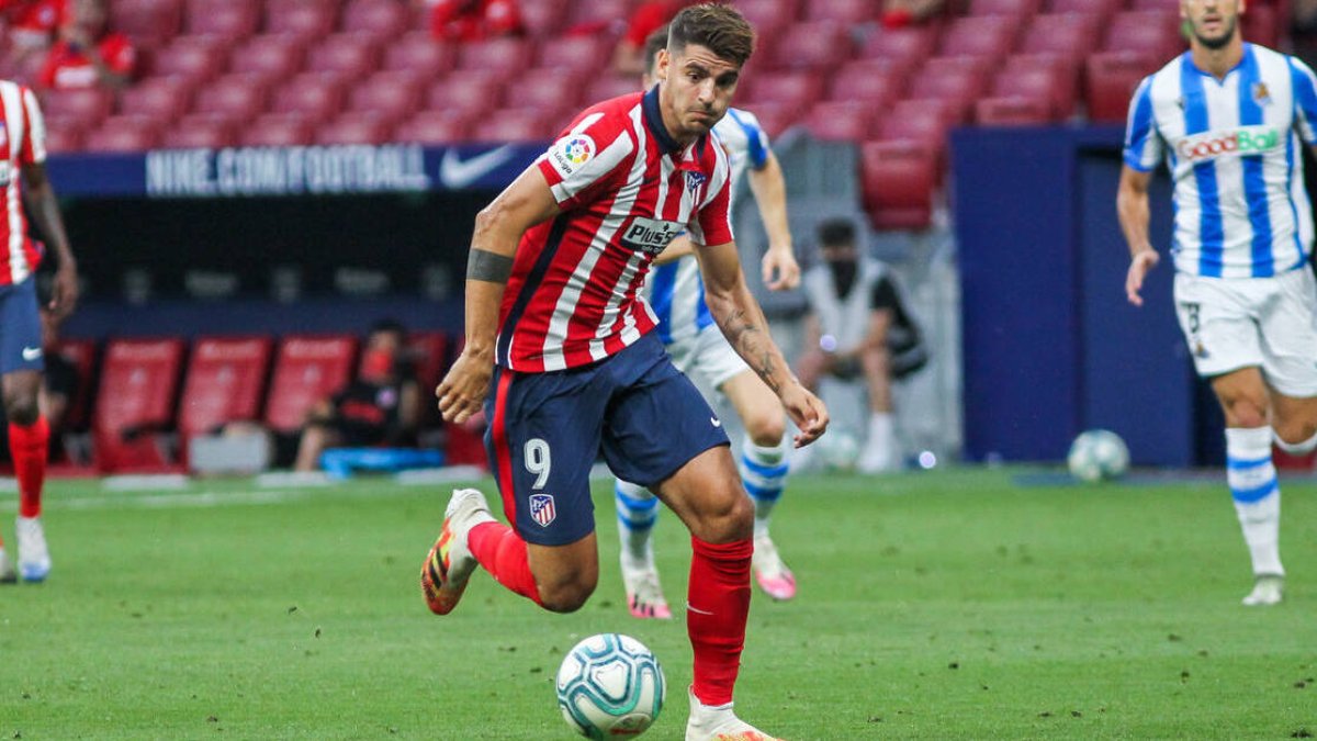 Morata, durante un partido en su anterior etapa en el Atlético de Madrid