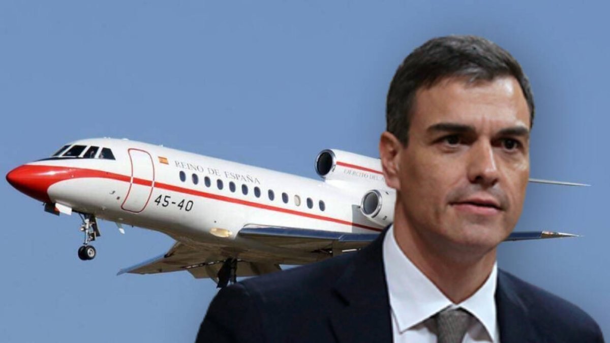 Pedro Sánchez y el Falcon