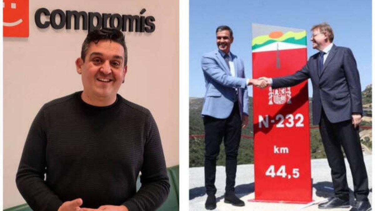 El senador de Compromís, Carles Mulet, y el acto de inauguración de la N-332 en Morella