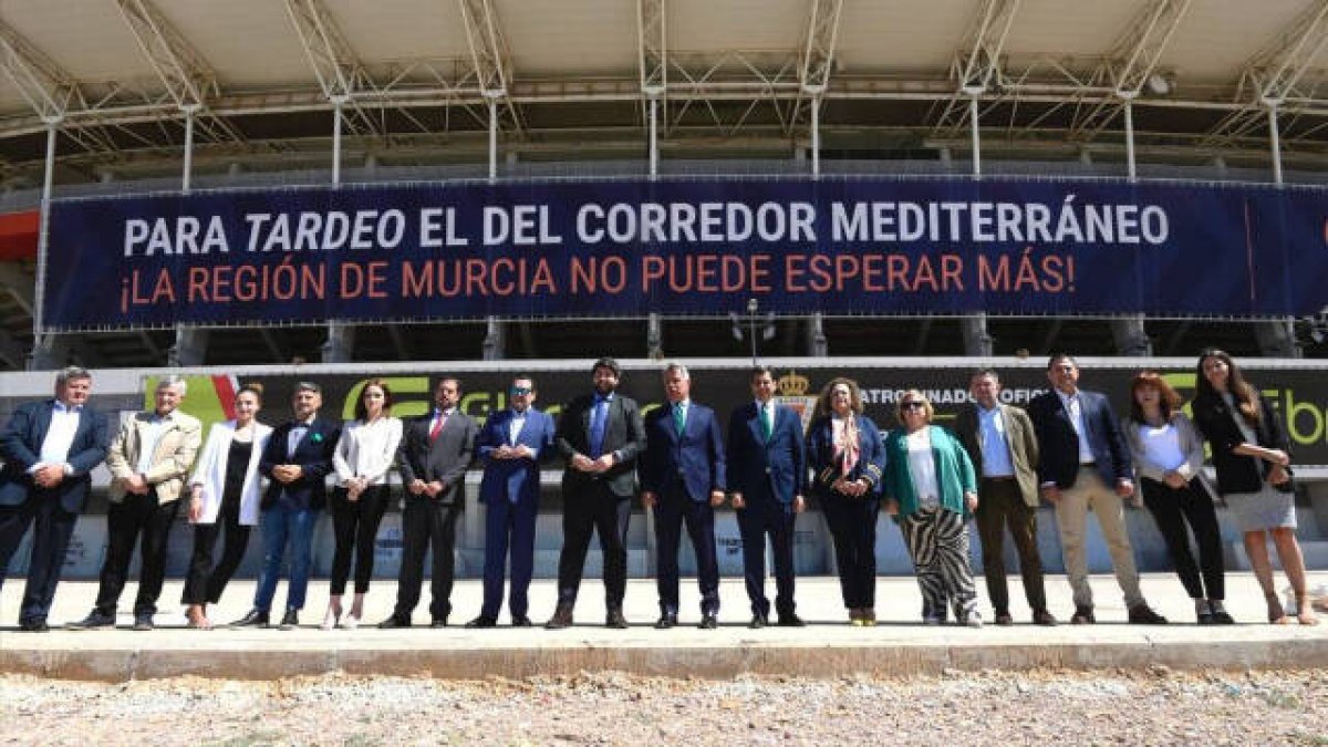 López Miras durante la acto de reivindicación del Corredor Mediterráneo