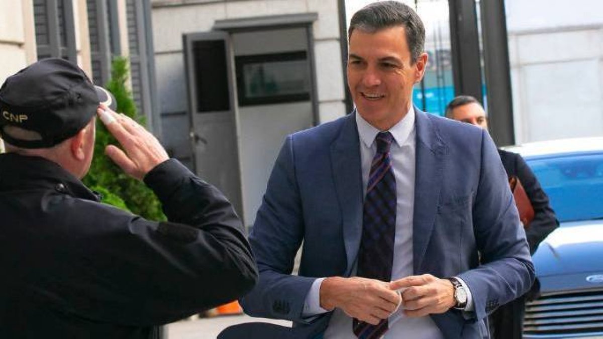 Pedro Sánchez, este jueves llegando al Congreso de los Diputados.
