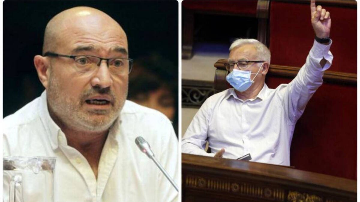 El diputado Xavier Rius y el alcalde Joan Ribó en el pleno