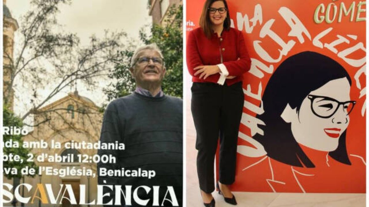 Cartel del acto de Ribó y Gómez junto al cartel de su congreso, ambos actos 'casualmente' el mismo día