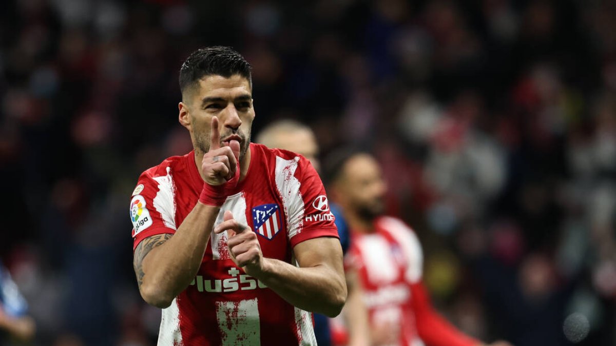 Luis Suárez celebra un gol esta temporada.