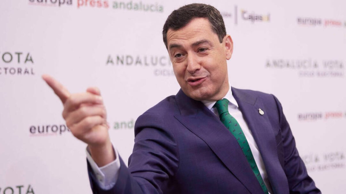 El candidato del PP-A y presidente de la Junta de Andalucía, Juanma Moreno.