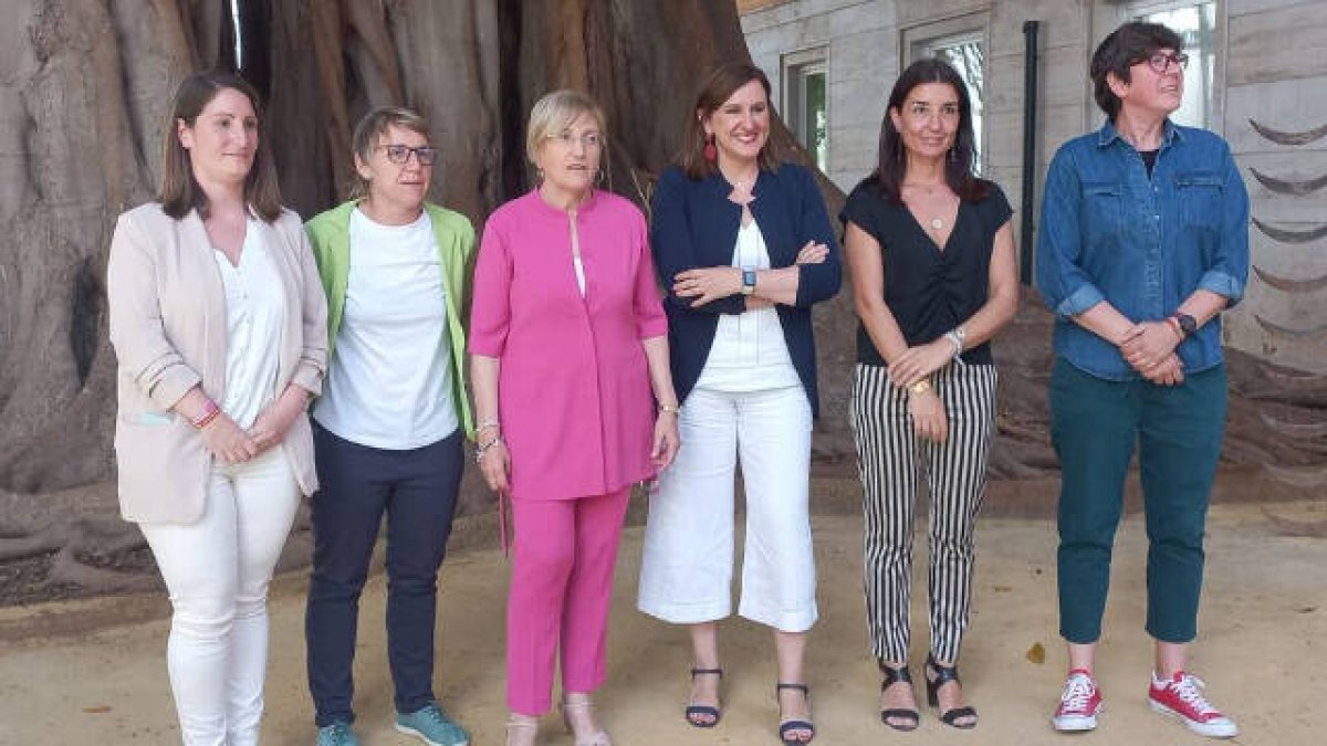 Las portavoces de las formaciones políticas en Las Cortes Valencianas tras la Junta de Síndics.