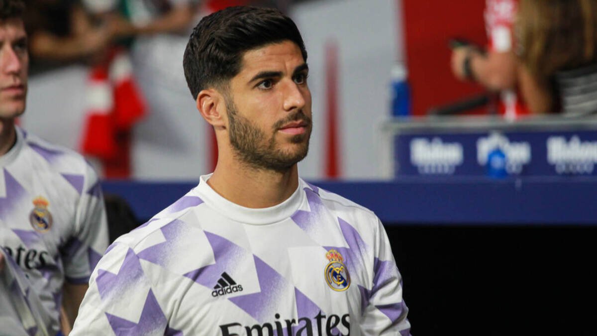 Marco Asensio durante un partido con el Real Madrid.