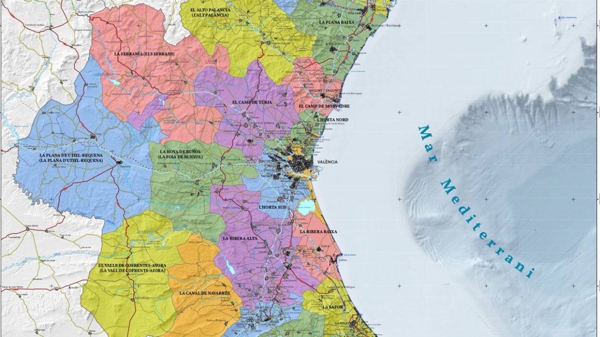 Imagen del nuevo mapa comarcal - GENERALITAT