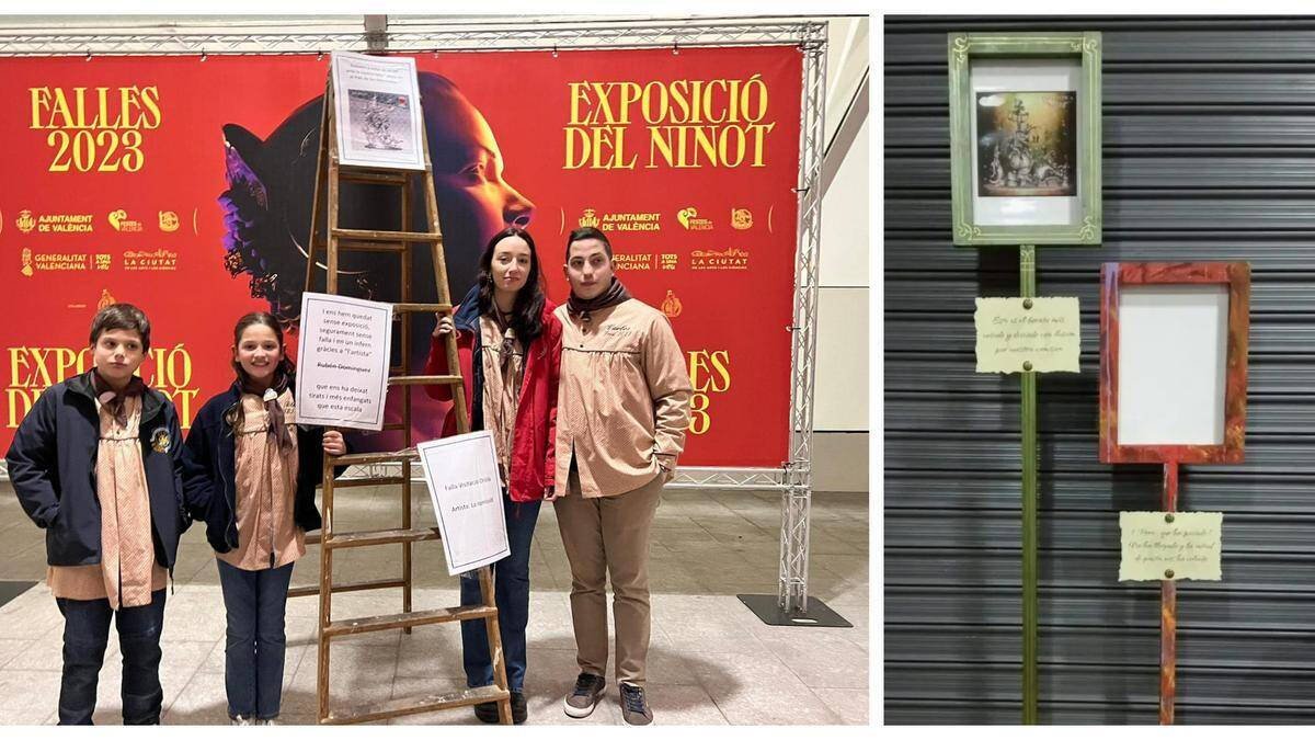 Ninot protesta de una de las fallas afectadas