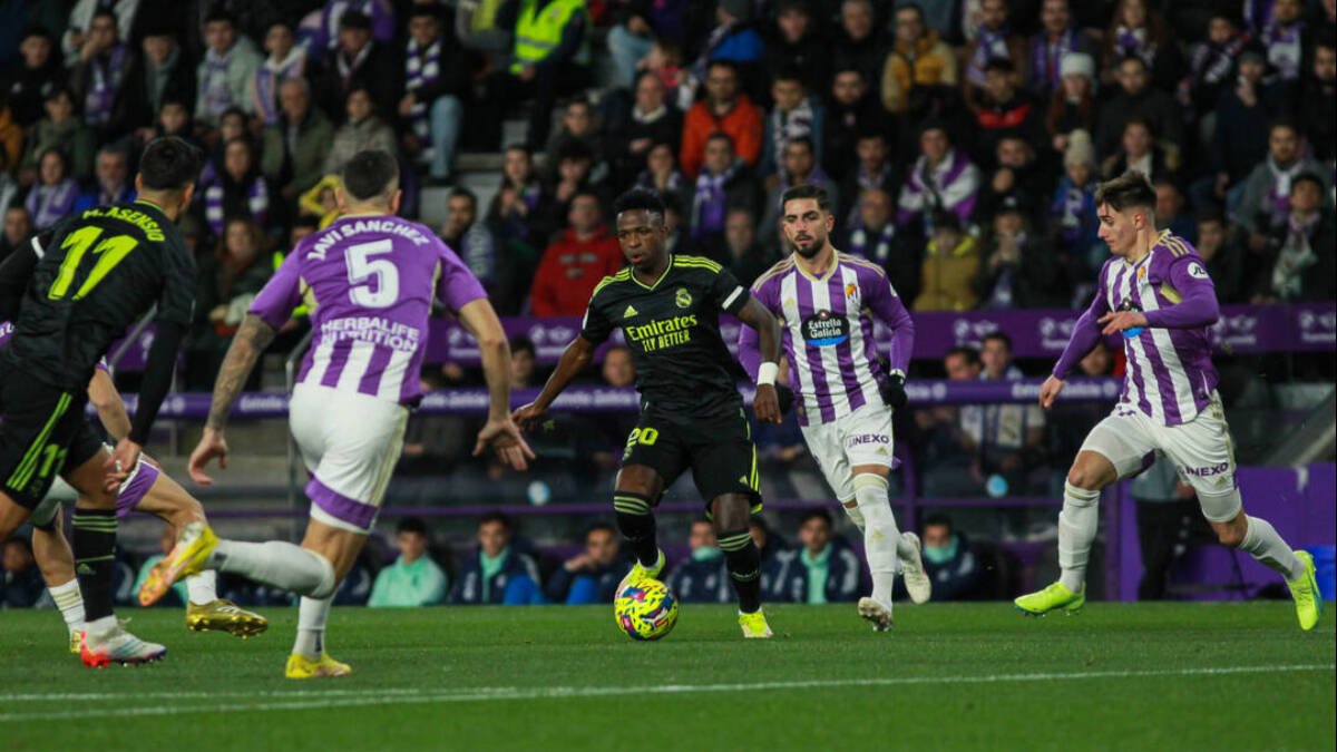 Vinicius, en un momento del partido del viernes en Valladolid.