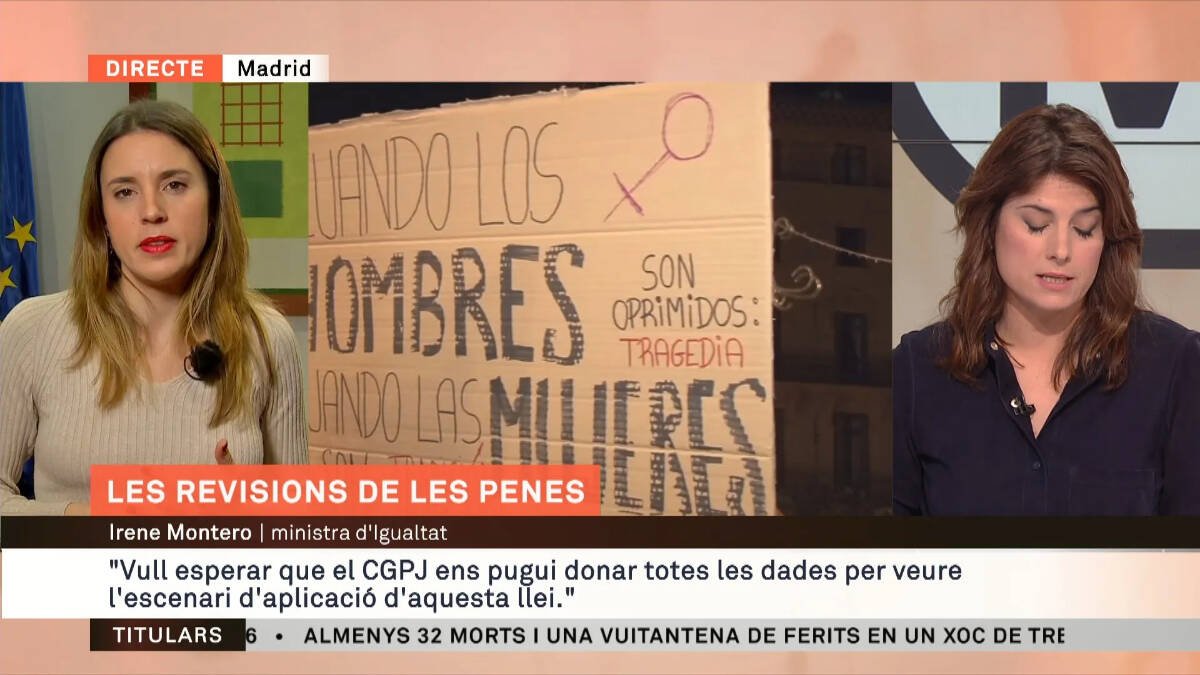 Irene Montero, este miércoles en TV3