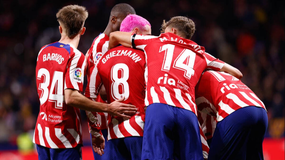 Jugadores del Atlético celebrando un gol.