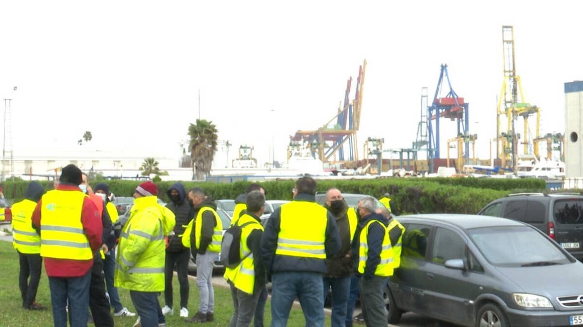 Transportistas de Valencia en huelga de marzo.