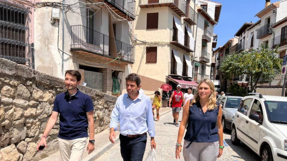 Carlos Mazón, Marta Barrachina y Jesús Lecha en Morella.