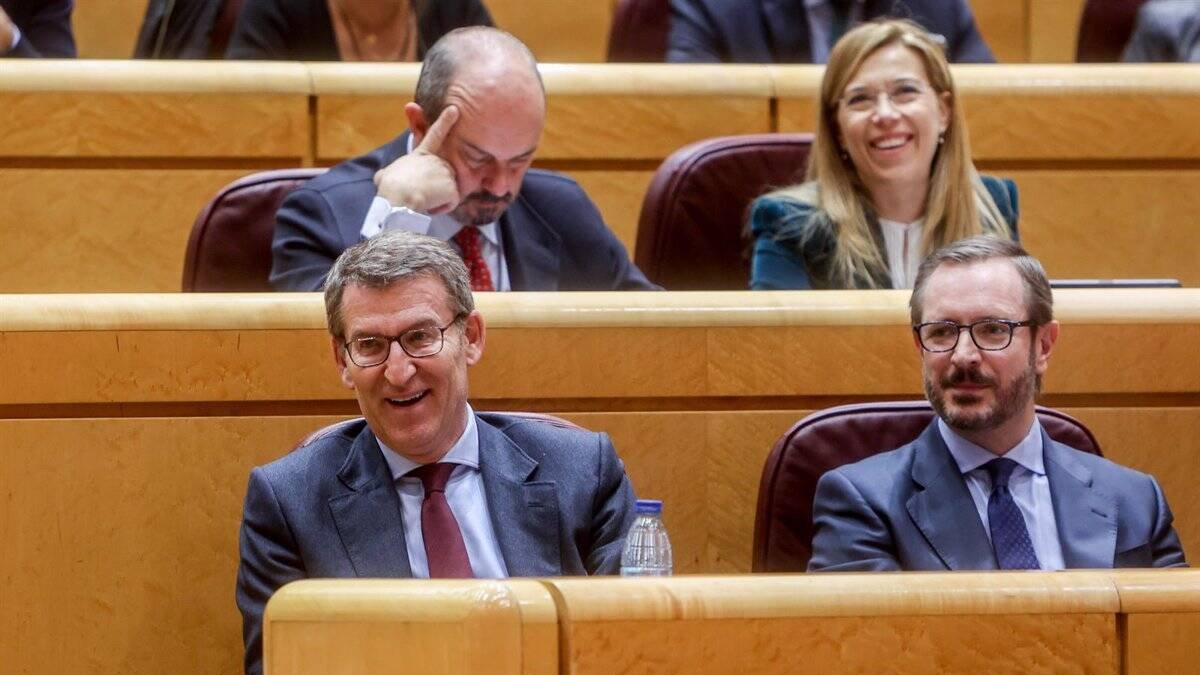 Feijóo y Maroto, este martes en el Senado.