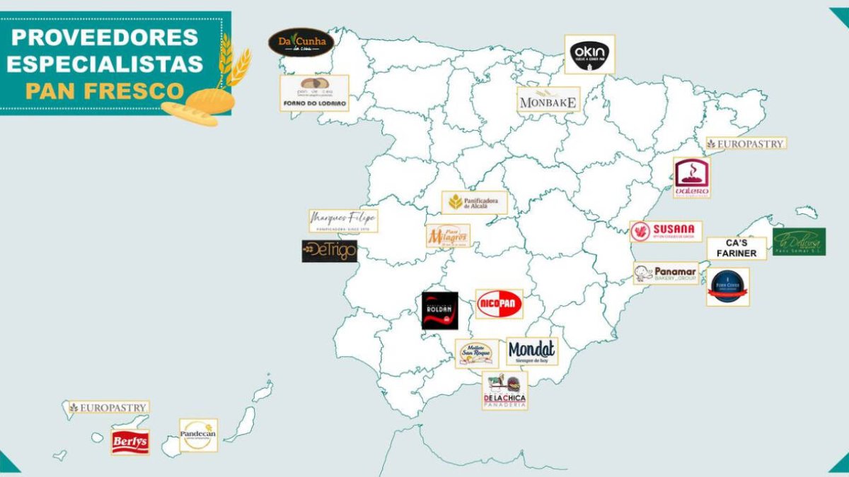 Mapa del pan fresco del Mercadona.