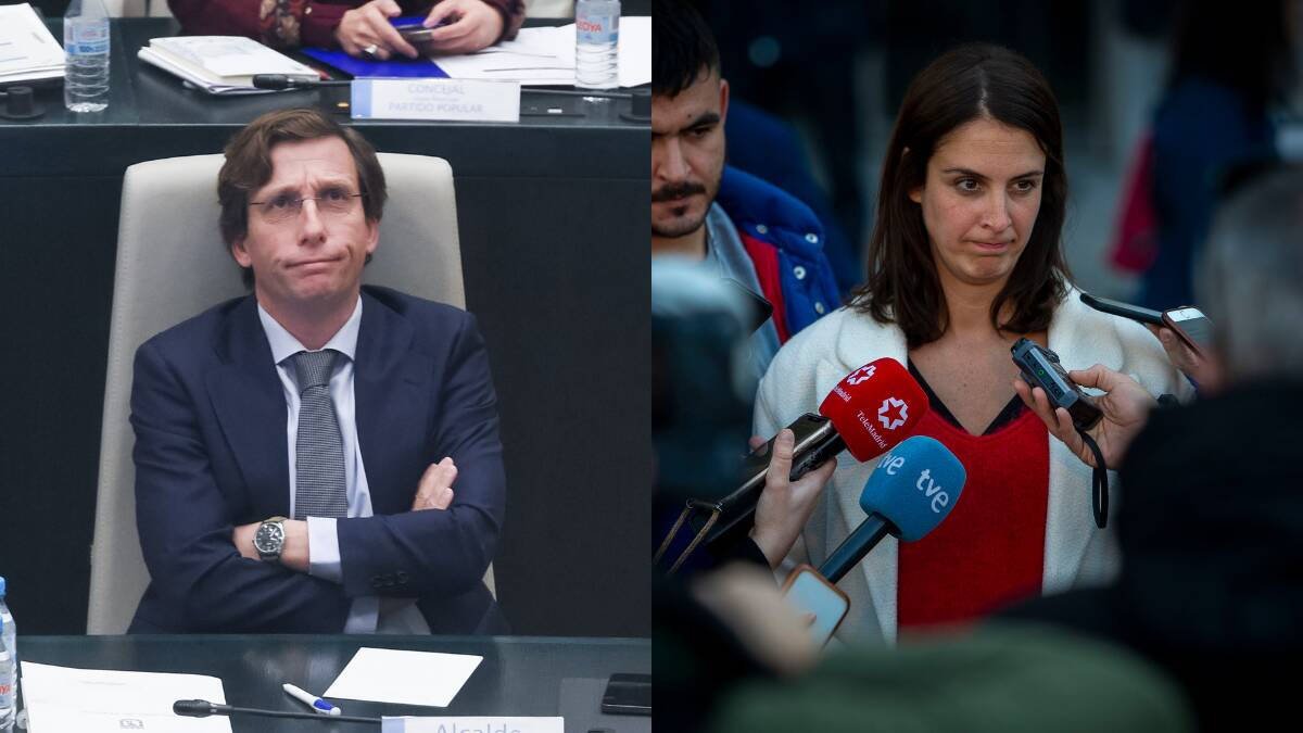 El alcalde de Madrid, José Luis Martínez-Almeida, y la candidata a la alcaldía de Más Madrid, Rita Maestre.