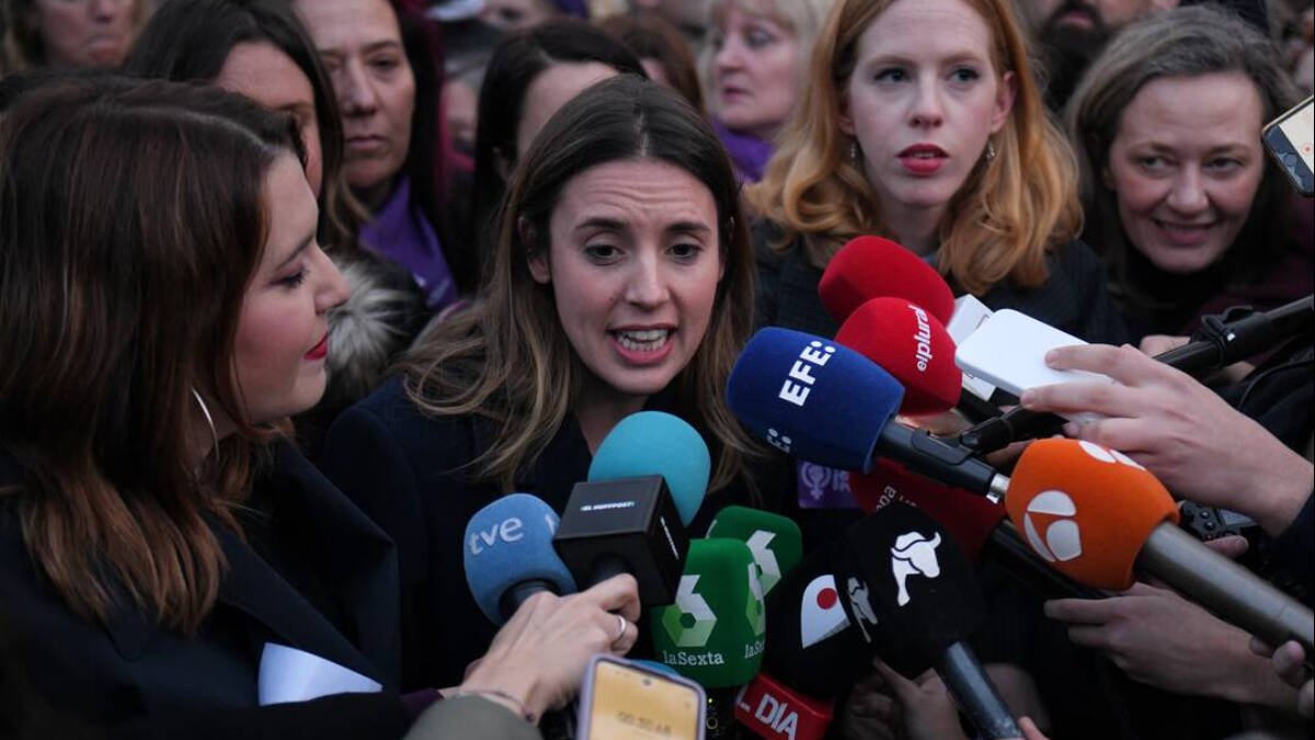 Irene Montero, ministra de Igualdad, en la manifestación del 8-M.