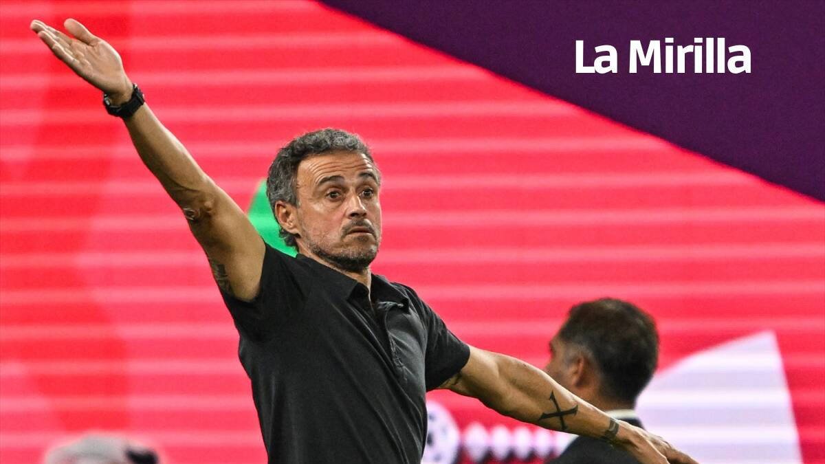 Luis Enrique, en el partido contra Marruecos