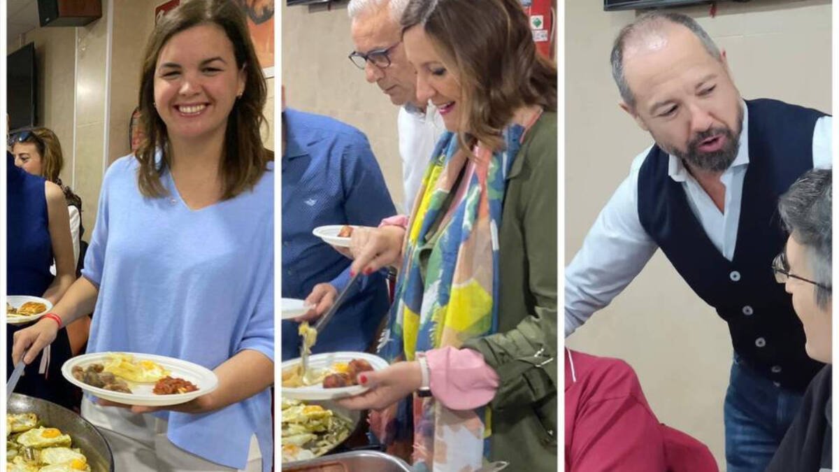 Sandra Gómez, María José Catalá y Juanma Bádenas comparten almuerzo en el Ecce Homo