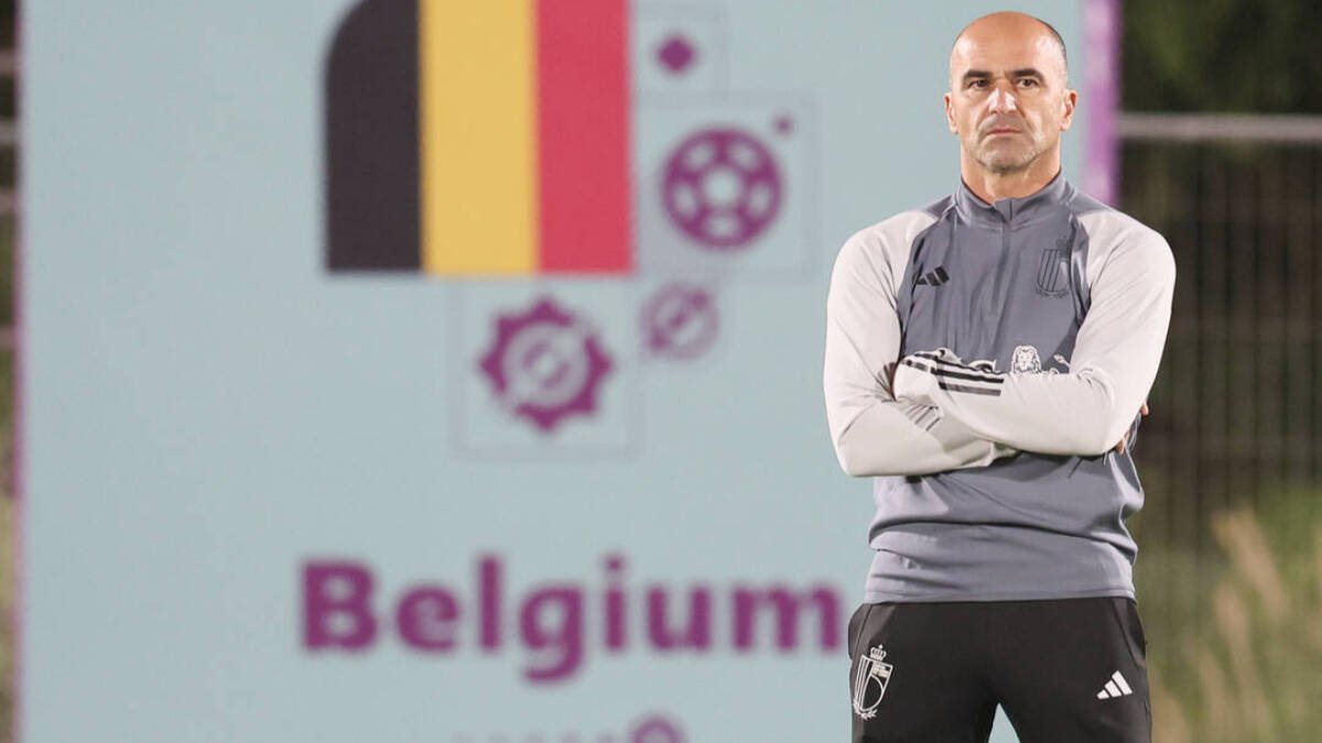 Roberto Martínez durante un partido con Bélgica.